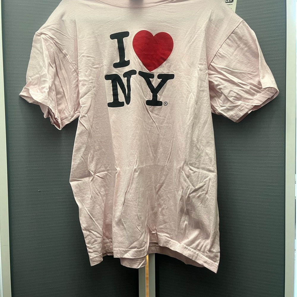 Pink Short Sleeve Tee with Red Accents